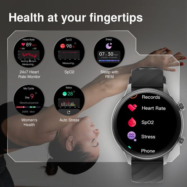 Fastrack Optimus 2 Pro 3.63 cm AMOLED, Advanced Blazing Fast UI, AOD, Metal Case, IP68, Working Crown Smartwatch - image number 4