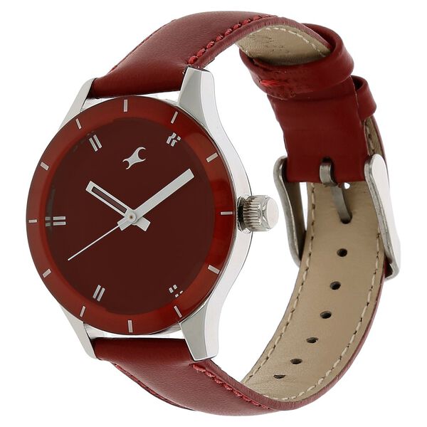 Fastrack Quartz Analog Red Dial Leather Strap Watch for Girls - image number 1