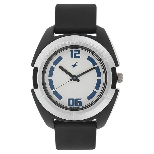 Fastrack Bare Basics Quartz Analog White Dial Plastic Strap Watch for Guys - image number 0