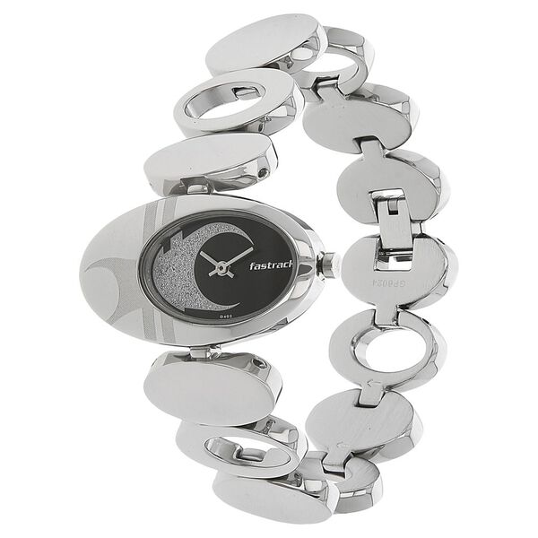 Fastrack Quartz Analog Black Dial Metal Strap Watch for Girls - image number 1