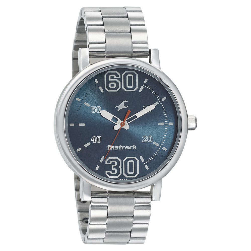 Fastrack Fundamentals Quartz Analog Blue Dial Stainless Steel