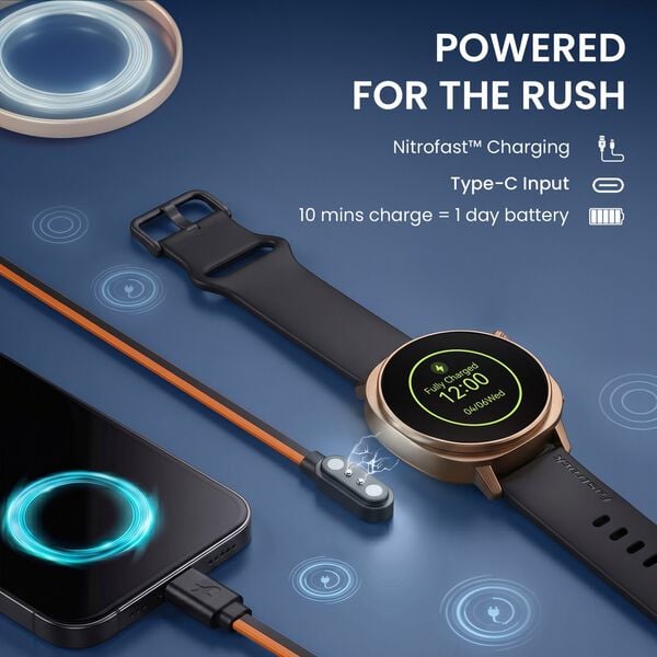 Fastrack Revoltt R3 Pro Smartwatch with 1.43" AMOLED Display Dynamic 60Hz Refresh SpO2 Sleep Functional Crown IP68 - image number 5