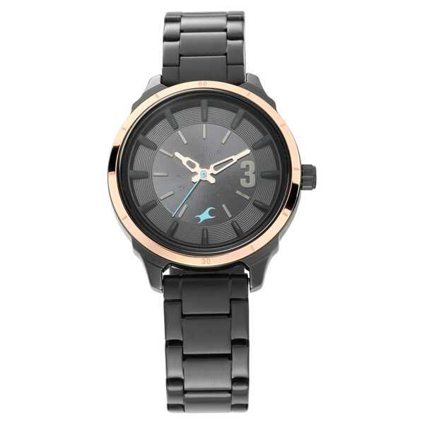 Fastrack All Nighters Quartz Analog Black Dial Stainless Steel Strap Watch for Girls - image number 1