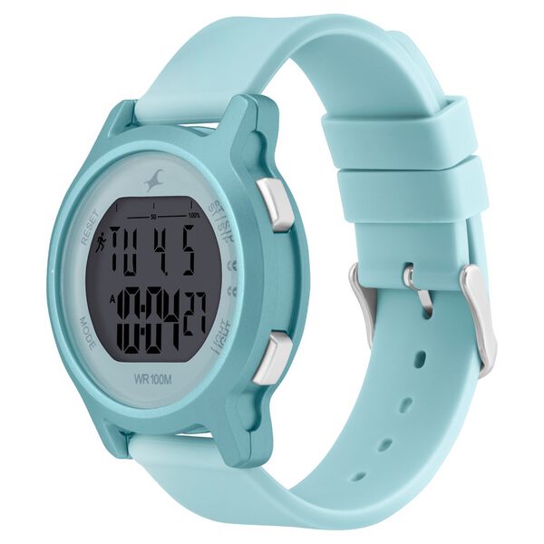 Fastrack Street Line Digital Dial Blue Silicone Strap Watch for Girls - image number 3