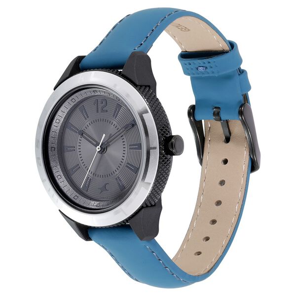 Fastrack Modular Quartz Analog Anthracite Dial Leather Strap Watch for Girls - image number 2