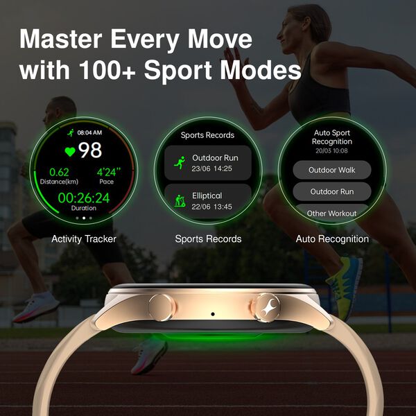 Fastrack Optimus 2 Pro 3.63 cm AMOLED, Advanced Blazing Fast UI, AOD, Metal Case, IP68, Working Crown Smartwatch - image number 3