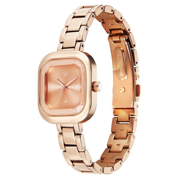 Fastrack Vyb Manifester Quartz Analog Pink Dial Metal Strap Watch For Girls - image number 4