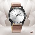 Fastrack Stunners Quartz Analog Silver Dial Leather Strap Watch for Guys - image number 0