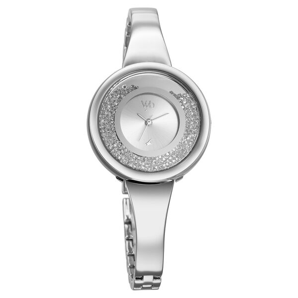 Fastrack Vyb Diva Quartz Analog Silver Dial Silver Metal Strap Watch For Women - image number 1