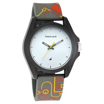 Fastrack Arcade Quartz Analog White Dial Silicone Strap Unisex Watch Fastrack Arcade Quartz Analog White Dial Silicone Strap Unisex Watch
