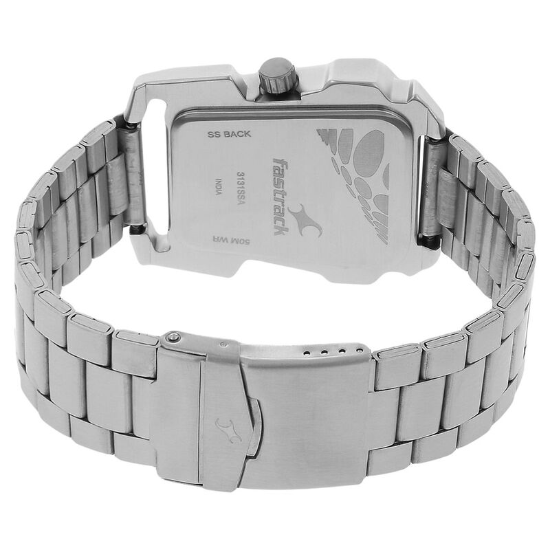 Buy Online Fastrack Quartz Analog Black Dial Metal Strap Watch for