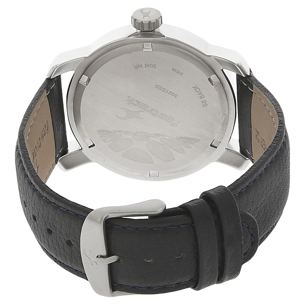 Fastrack Quartz Analog Blue Dial Leather Strap Watch for Guys