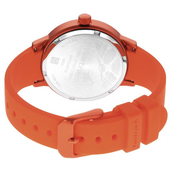 Pop Colours Orange Dial Silicone Strap Watch for Girls - image number 5