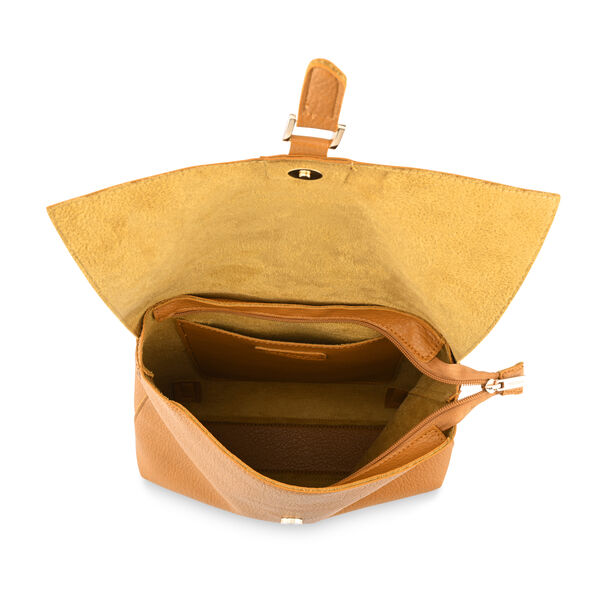 Fastrack Faux Leather Backpack with Flap Closure in Tan - image number 6