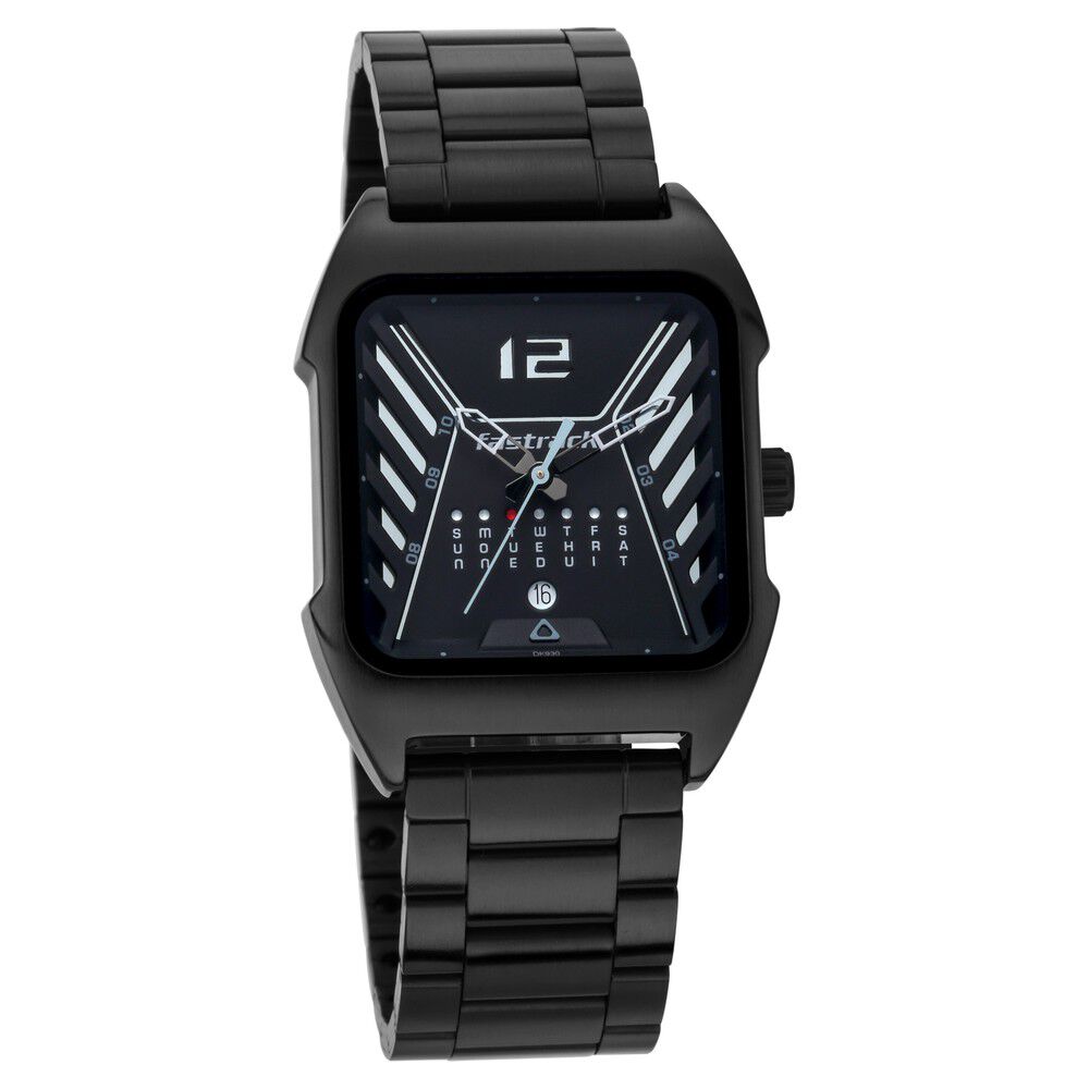Fastrack black metal strap watches outlet