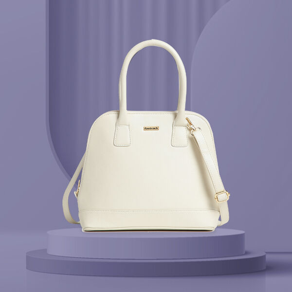 Fastrack Structured Satchel Bag for Women | Classic Bag for Girls, Ladies, Women |� Spacious Bag for College, Work Made of High Quality Faux Leather (White) - image number 9