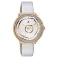 Fastrack Stunners Multifunction Rose Gold Dial White Leather Strap Watch For Girls - image number 1