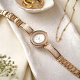 Fastrack Vyb Starlet Quartz Analog Pink Dial Rose Gold Color Metal Strap Watch For Girls