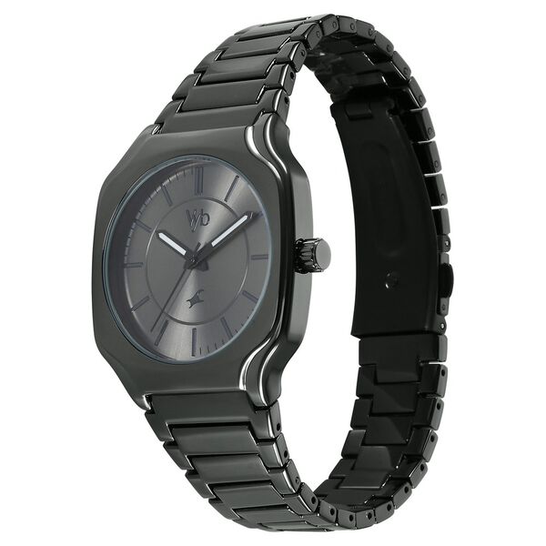 Vyb Maverick By Fastrack Quartz Analog Grey Dial Metal Strap Watch For Guys - image number 3
