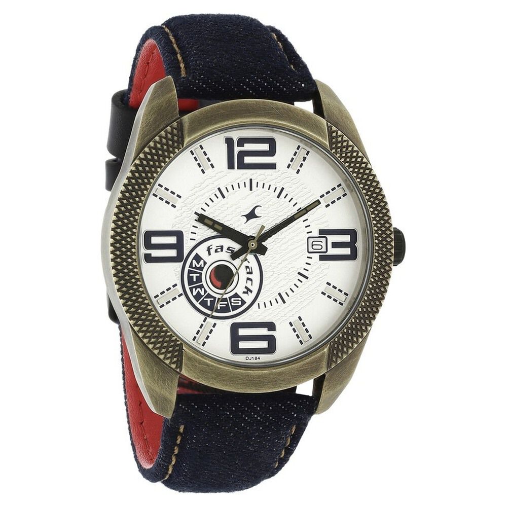 Buy Online Fastrack Denim Quartz Analog White Dial Denim Strap Watch for Guys nn3187ql01 Fastrack