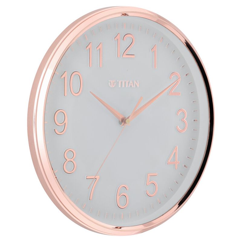 Titan Classic White Metallic Finish Wall Clock with Silent Sweep