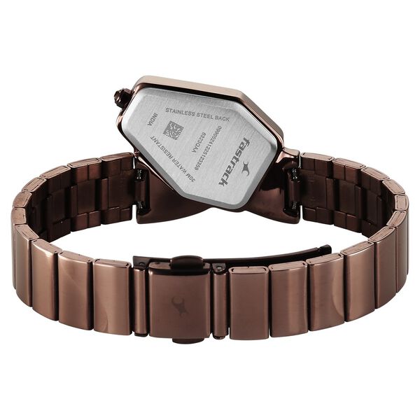 Fastrack Wild Quartz Analog Brown Dial Brown Stainless Steel Strap Watch For Girls - image number 7