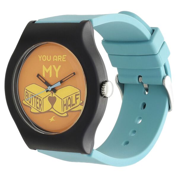 Fastrack Quartz Analog Yellow Dial Silicone Strap Watch for Unisex - image number 2