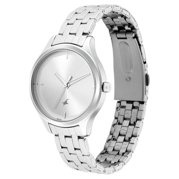Fastrack Stunners Quartz Analog Silver Dial Metal Strap Watch for Girls - image number 3