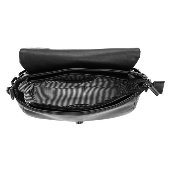 Fastrack Pleat-Quilted Satchel with Acetate Chain Handle in Black - image number 5