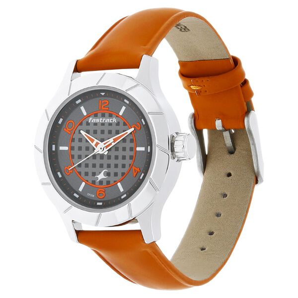 Fastrack Quartz Analog Grey Dial Leather Strap Watch for Girls - image number 1