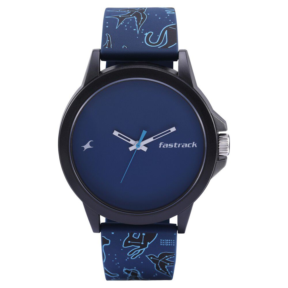 Buy Online Fastrack Space Rover Quartz Analog Blue Dial Silicone Strap Unisex Watch 38024pp55w Fastrack