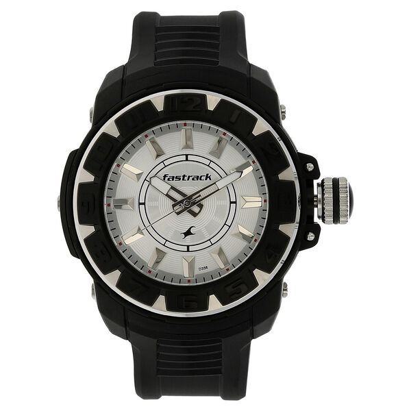 Fastrack Quartz Analog Silver Dial Plastic Strap Watch for Guys - image number 0