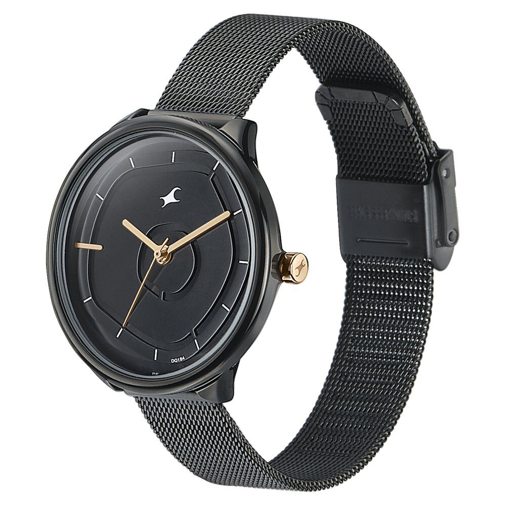 Fastrack Stunners Quartz Multifunction Black Dial Stainless Steel Strap  Watch for Girls
