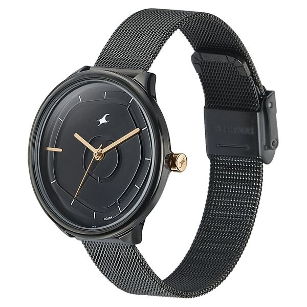 Fastrack Stunners Quartz Multifunction Black Dial Stainless Steel Strap Watch for Girls - image number 2