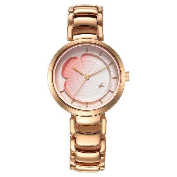 Fastrack Uptown Retreat Quartz Analog Pink Dial Metal Strap Watch for Girls - image number 3