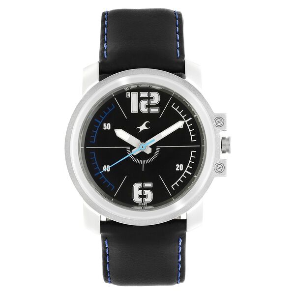 Fastrack Hitlist Quartz Analog Black Dial Leather Strap Watch for Guys - image number 1