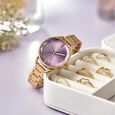 Fastrack Vyb Aurora Quartz Analog Rose Gold Dial Rose Gold Color Metal Strap Watch For Girls
