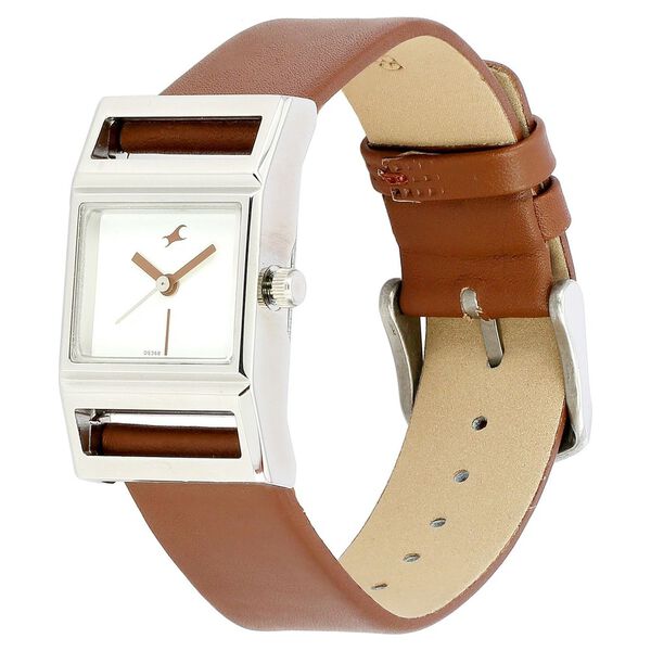 Fastrack Quartz Analog White Dial Leather Strap Watch for Girls - image number 1