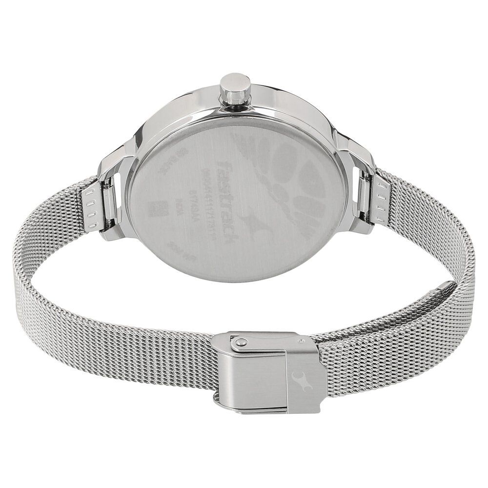 Buy Online Fastrack Varsity Quartz Analog Green Dial Stainless Steel Strap Watch for Girls nl6174sm01 Fastrack