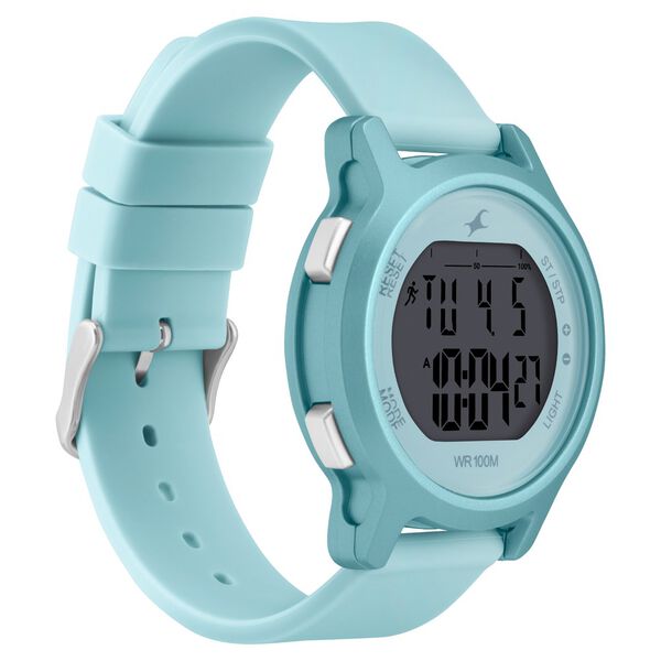 Fastrack Street Line Digital Dial Blue Silicone Strap Watch for Girls - image number 4