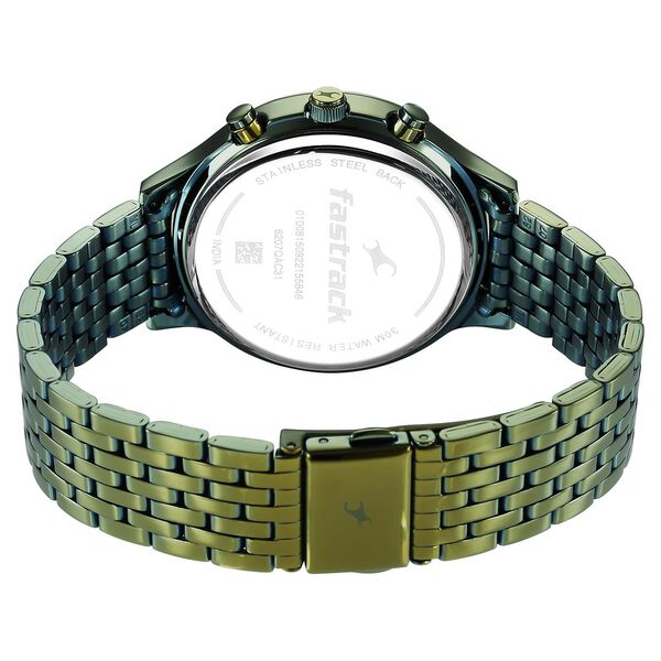 Fastrack Style Up Green Dial Stainless Steel Strap Watch for Girls - image number 5