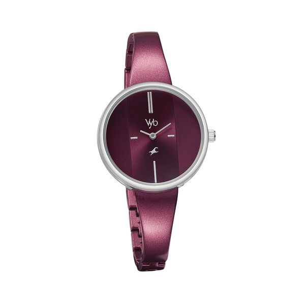 Fastrack Vyb Siren Quartz Analog Maroon Dial Metal Strap Watch for Girls - image number 1