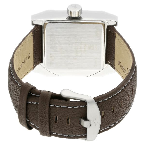 Fastrack Quartz Analog Grey Dial Leather Strap Watch for Guys - image number 4