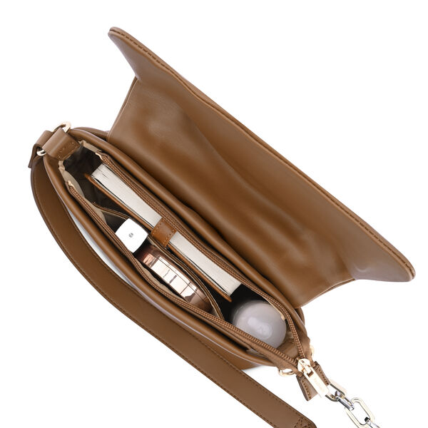 Fastrack Pleated Shoulder Bag with Chain Detailing Sling in Tan - image number 6