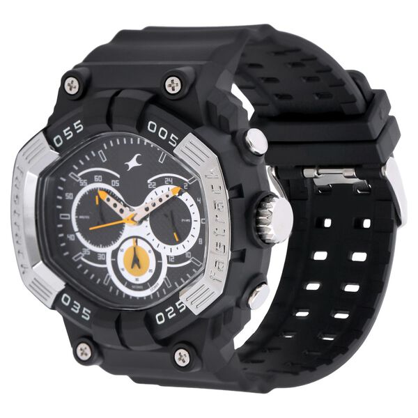 Fastrack Quartz Chronograph Black Dial Plastic Strap Watch for Guys - image number 1