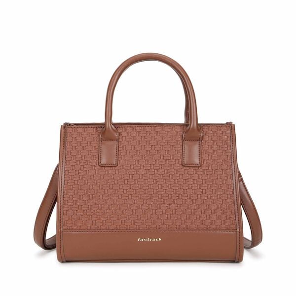Lattice brown satchel - image number 1