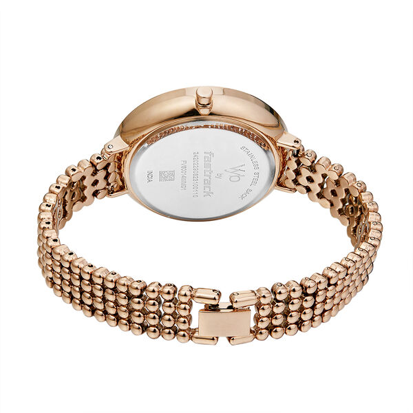 Fastrack Vyb Iconique Quartz Analog Pink Dial Metal Strap Watch for Girls - image number 5