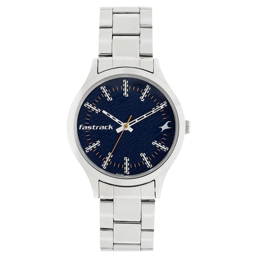 Buy Online Fastrack Denim Quartz Analog Blue Dial Stainless Steel Strap Watch for Girls np6180sm02 Fastrack