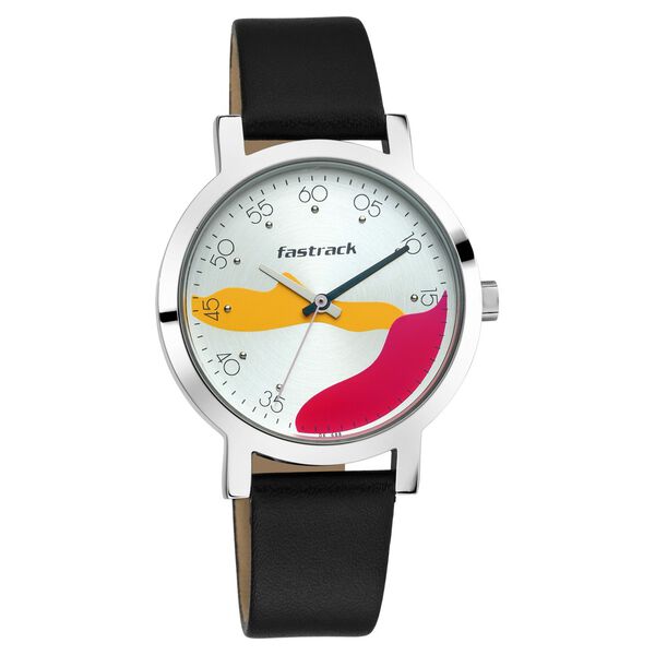 Fastrack Bare Basics Quartz Analog Silver Dial Leather Strap Watch for Girls - image number 1