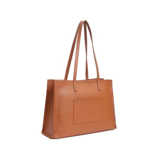 Fastrack Chic Spacious Laptop Tote Bag for Women | Stylish Casual Bag for Ladies, Women, Girls | College, Work Bag Made of High-Quality Faux Leather (Tan) - image number 1